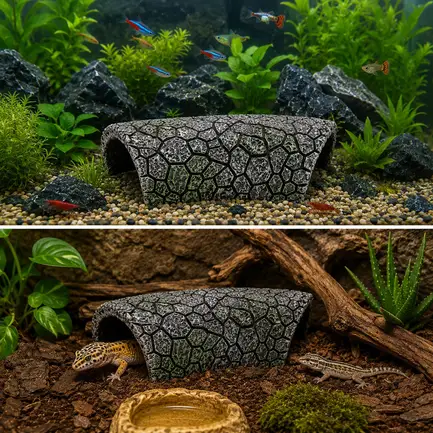 Декорація Hobby Cracked Rock Cave 1 17x8,5x5см для акваріума і тераріуму (41792): додаткове фото 3