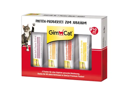Бокс ювілейний з пастами GimCat PASTEN-PROBIERSET ZUM JUBILAUM для котів 60 г (4 шт х 15 г): додаткове фото 3