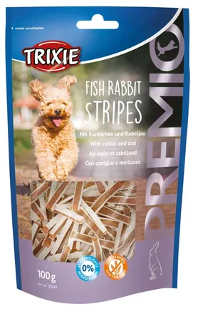 Ласощі Trixie Premio Fish Rabbit Stripes для собак, з рибою та кроликом, 100 г
