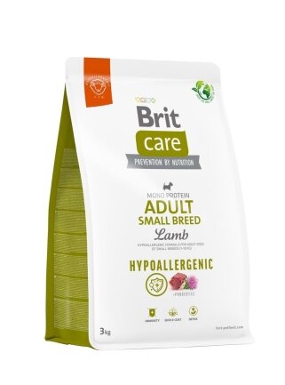 Корм для собак малих порід Brit Care Dog Hypoallergenic Adult Small Breed гіпоалергенний з ягням, 3 кг