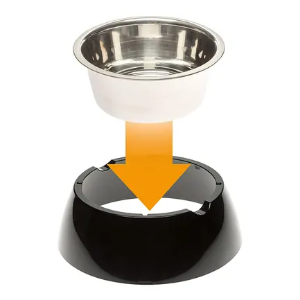 Ferplast JOLIE L BLACK BOWL Годівниця, пластик, метал: додаткове фото 5