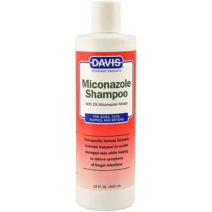 Davis Miconazole Shampoo ДЕВІС МІКОНАЗОЛ шампунь з 2% нітратом міконазолу для собак і котів із захворюваннями шкіри 0,355 л