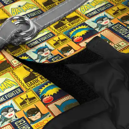 Шлея для собак м'яка WAUDOG Clothes з QR паспортом, малюнок "Бетмен вінтаж", S2, В 46-50 см, С 43-45 см: додаткове фото 3