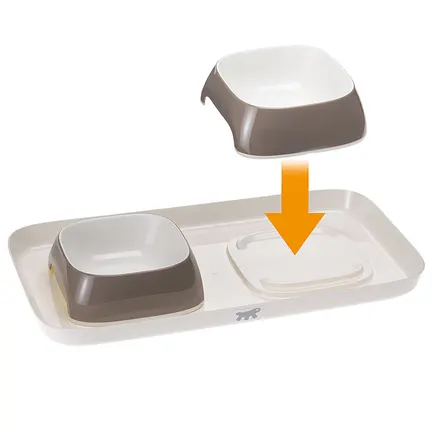 Ferplast GLAM TRAY S DOVE GREY Лоток з мисками для котів і собак: додаткове фото 9