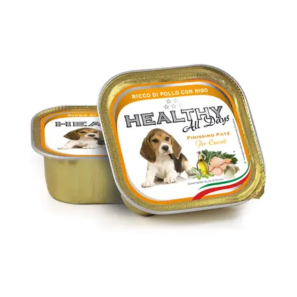 HEALTHY All days вологий корм для цуценят - паштет зі шматочками, з курятиною та рисом 150гр
