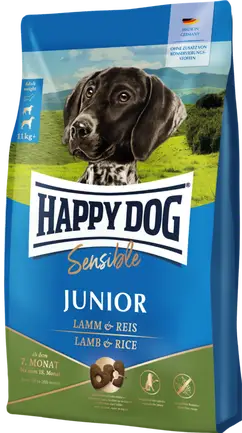 Сухий корм Happy Dog Sensible Junior Lamm &amp; Rice для юніорів віком від 7 до 18 місяців з ягням та рисом, 1 кг