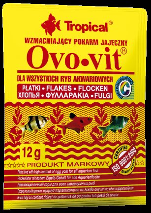 Сухий корм Tropical Ovo-Vit для всіх акваріумних риб, 12 г (пластівці)