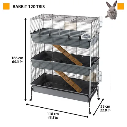 Ferplast CAGE RABBIT 120 Клітка для кролів 2 поверхи, пластик: додаткове фото 2