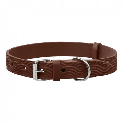 Нашийник для Собак Шкіряний BronzeDog Classic з тисненням Коричневий M: додаткове фото 2