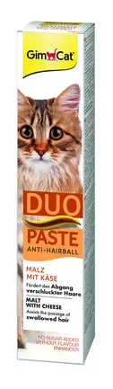 Паста для котів з чутливим травленням GimCat DUO PASTE Anti-hairball malt with cheese мальт та сир, 50 г