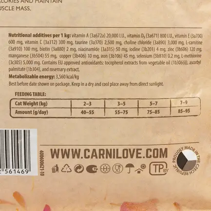 Корм сухий для котів Carnilove True Fresh Cat Turkey з індичкою, 4,8 кг: додаткове фото 8