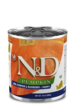 Вологий корм для собак Farmina N&D Grain Free PUMPKIN LAMB PUPPY MEDIUM & MAXI беззерновий з гарбузом, ягням, чорницею 285 г