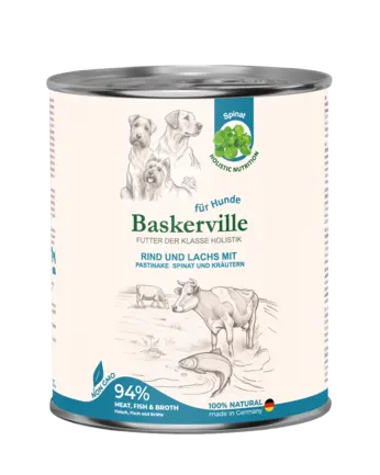 Baskerville HF Holistic Rind und Lachs. Яловичина та лосось для собак, 800 г