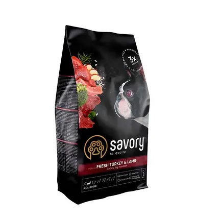 Сухий корм Savory Small для собак малих порід, зі свіжим ягням та індичкою, 1 кг