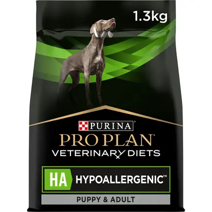Сухий дієтичний корм PRO PLAN VETERINARY DIETS HA Hypoallergenic для дорослих собак та цуценят для зниження ознак інгредієнтної та нутрієнтної непереносимості 1,3 кг