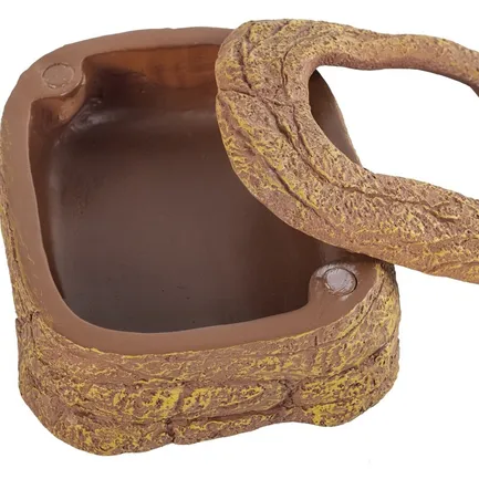 Миска магнітна для живого корму Repti-Zoo Magnetic Food Dish 9×7×4 см (ERB45) з імітацією скелі для тераріумів: додаткове фото 2