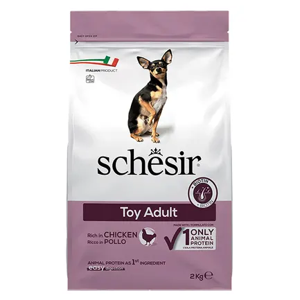 Schesir Dog Toy Adult ШЕЗІР ДОРОСЛИЙ ТОЙ КУРКА сухий монопротеїновий корм для собак міні порід 2 кг