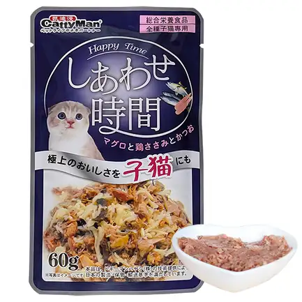 CattyMan Fish Feast for Kittens КЕТТІМЕН ДЛЯ КОШЕНЯТ ТУНЕЦЬ ІЗ МАКРЕЛЛЮ в желе вологий корм, консерви для кошенят, пауч 60г 0,06 кг