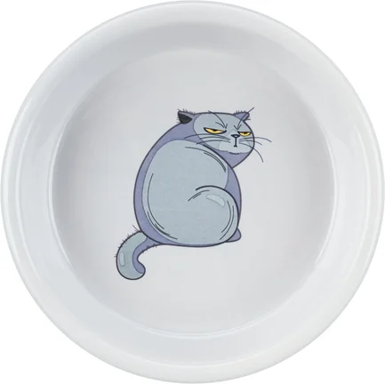 Миска Trixie для котів керамічна з принтом 0,25л 13см сіра: додаткове фото 2
