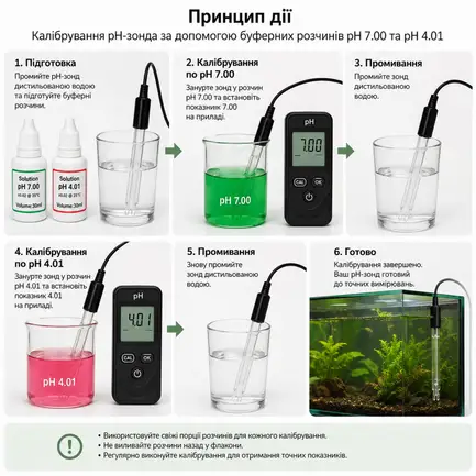 Калібрувальний розчин для датчиків pH Aquario Buffer Solution Set pH 7.00 та pH 4.01 30мл.: додаткове фото 3