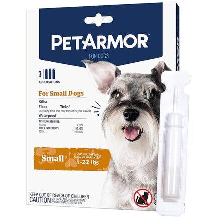 PetArmor Small ПЕТАРМОР краплі від бліх, кліщів, вошей для собак 2.2-10кг, 0.67мл 3 шт.