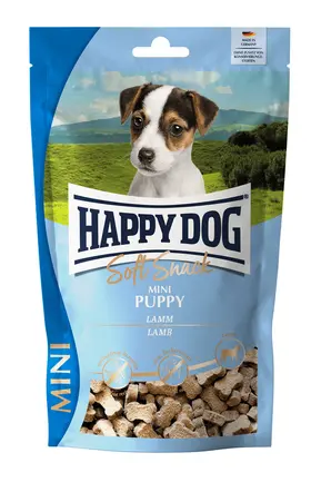 М&#039;які ласощі Happy Dog Soft Snack Mini Puppy для цуценят дрібних порід зі смаком ягнятини та рису, 100 г