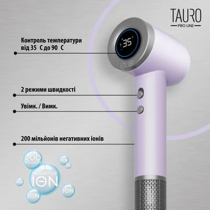 Tauro Pro Line Ручний фен для сушіння шерсті домашніх тварин з технологією генерації негативних іонів з вилкою ЄС, білий: додаткове фото 6
