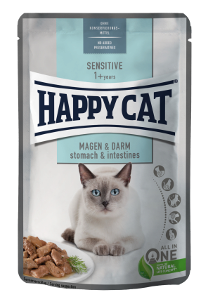 Вологий корм Happy Cat Sensitive Magen &amp; Darm у вигляді шматочків в cоусі для котів з чутливим травленням