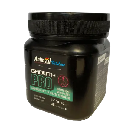 Вітаміни AnimAll VetLine Growth PRO для середніх порід собак 1 г × 200 табл