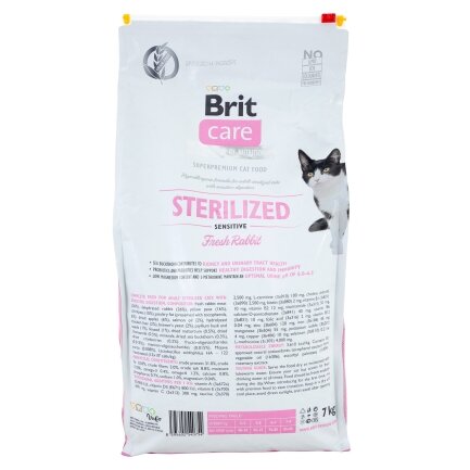 Сухий корм Brit Care Cat GF Sterilized Sensitive для стерилізованих котів з чутливим травленням, з кроликом, 7 кг — Фото 2