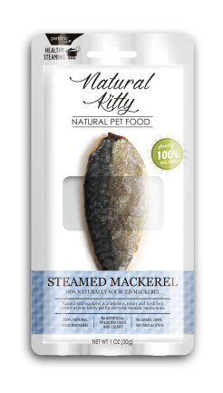 Natural Kitty Original Series STEAMED MACKEREL Ласощі для котів та собак у вигляді шматочків скумбрії приготованих на пару 30г