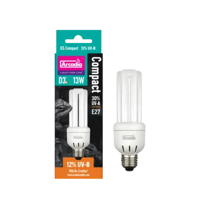 ARCADIA MINI TRIPLE U D3+ 12% SCREW IN COMPACT 13 WATT (R2100285) ультрафіолетова лампа для рептилій