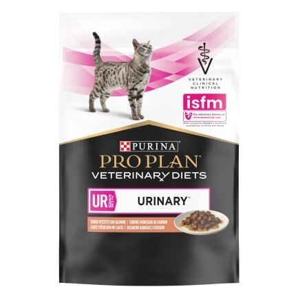 Вологий дієтичний корм PRO PLAN VETERINARY DIETS UR ST/OX Urinary для дорослих котів для розчинення та зниження утворення струвітних каменів з лососем 10х85 г — Фото 4