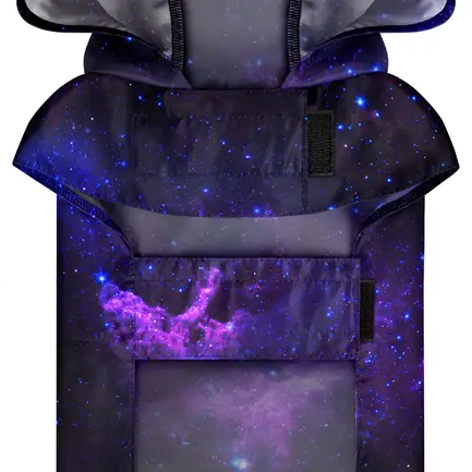 Дощовик-накидка з капюшоном для собак WAUDOG Clothes, малюнок "NASA21", M, А 40-43 см, B 52-62 см, С 33-42 см: додаткове фото 3