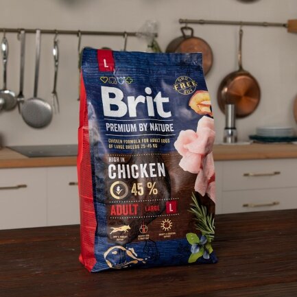 Сухий корм Brit Premium Dog Adult L для дорослих собак великих порід, з куркою, 3 кг — Фото 5