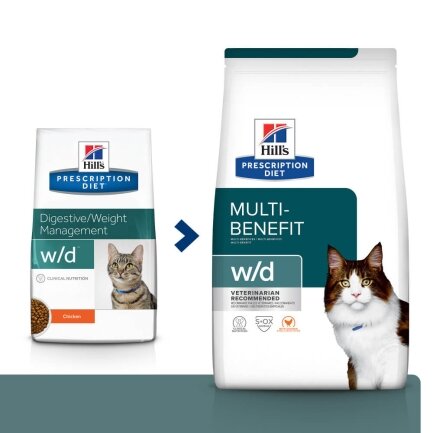 Hill&#039;s Prescription Diet w/d Сухий корм для котів при цукровому діабеті, з куркою, 3 кг — Фото 1