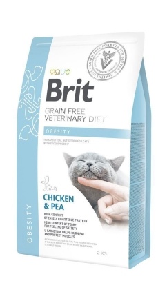 Сухий корм Brit GF VetDiet Cat Obesity для котів, при зайвій вазі та ожирінні, з куркою та горохом, 2 кг
