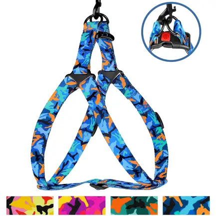 Шлея для Собак BronzeDog Urban Camo Нейлонова Синя M: додаткове фото 4