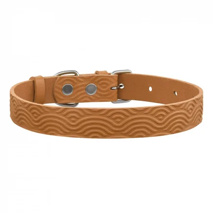 Нашийник для Собак Шкіряний BronzeDog Classic з тисненням Гірчичний M: додаткове фото 3