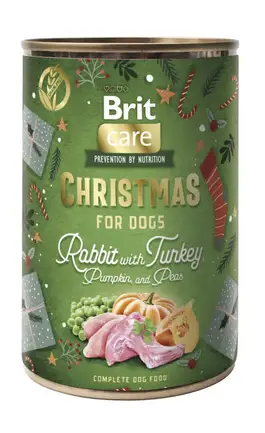 Корм вологий Brit Mono Protein Christmas Rabbit д/собак різдвяна вечеря кролик 400 г