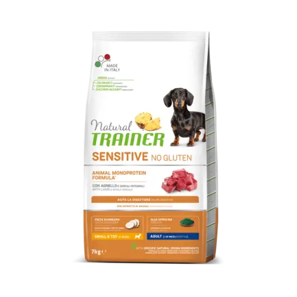 Natural Trainer Dog Sensitive Adult Mini сухий корм для дорослих собак дрібних порід без глютену з ягнятиною 7 кг