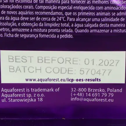 Сіль для рифових акваріумів Aquaforest Reef Salt 22кг (730150): додаткове фото 3