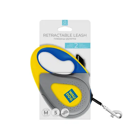 Повідець-рулетка для собак WAUDOG R-leash, малюнок "Colors of freedom", M, до 25 кг, 5 м, світловідбивна стрічка: додаткове фото 2