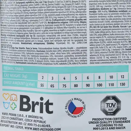 Сухий корм Brit GF VetDiet Cat Struvite для котів, при сечокам'яній хворобі, з куркою та горохом, 400 г: додаткове фото 6