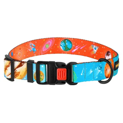 Нашийник для собак BronzeDog Urban Cosmos нейлоновий з пластиковою пряжкою Блакитний XL: додаткове фото 2