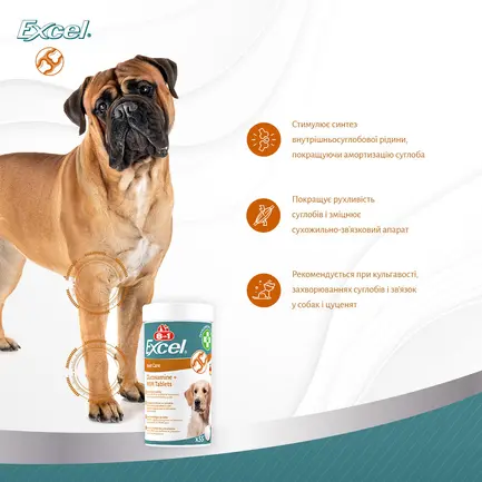 Вітаміни 8in1 Excel Glucosamine + MSM для цуценят та дорослих собак, для суглобів, 55 шт: додаткове фото 10