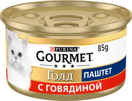 Вологий корм GOURMET Gold для дорослих котів паштет з яловичиною 85 г