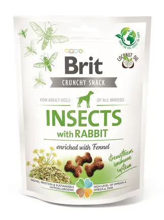Ласощі для собак Brit Care Dog Crunchy Cracker Insects для імунітету, комахи, кролик і фенхель, 200 г