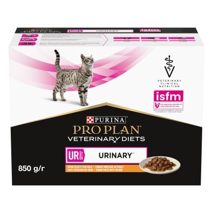 Вологий дієтичний корм PRO PLAN VETERINARY DIETS UR ST/OX Urinary для дорослих котів для розчинення та зниження утворення струвітних каменів з куркою 10х85 г — Фото 1