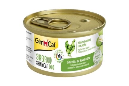 Вологий корм GimCat Shiny Cat Superfood для котів, курка та яблуко, 70 г — Фото 2